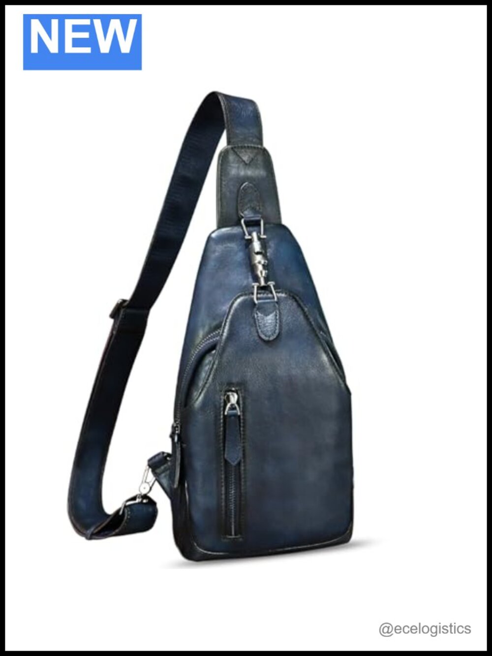 Genuine Leather Sling Backpack Crossbody Bag Unisex Vintage Handmade